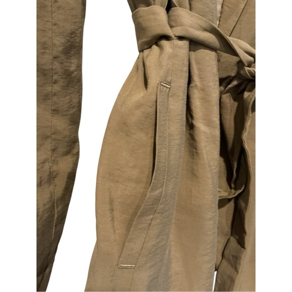 Madewell Belted Blazer Jacket Womens Large Tan Modal Blend Tie Waist Lightweight - Picture 8 of 11